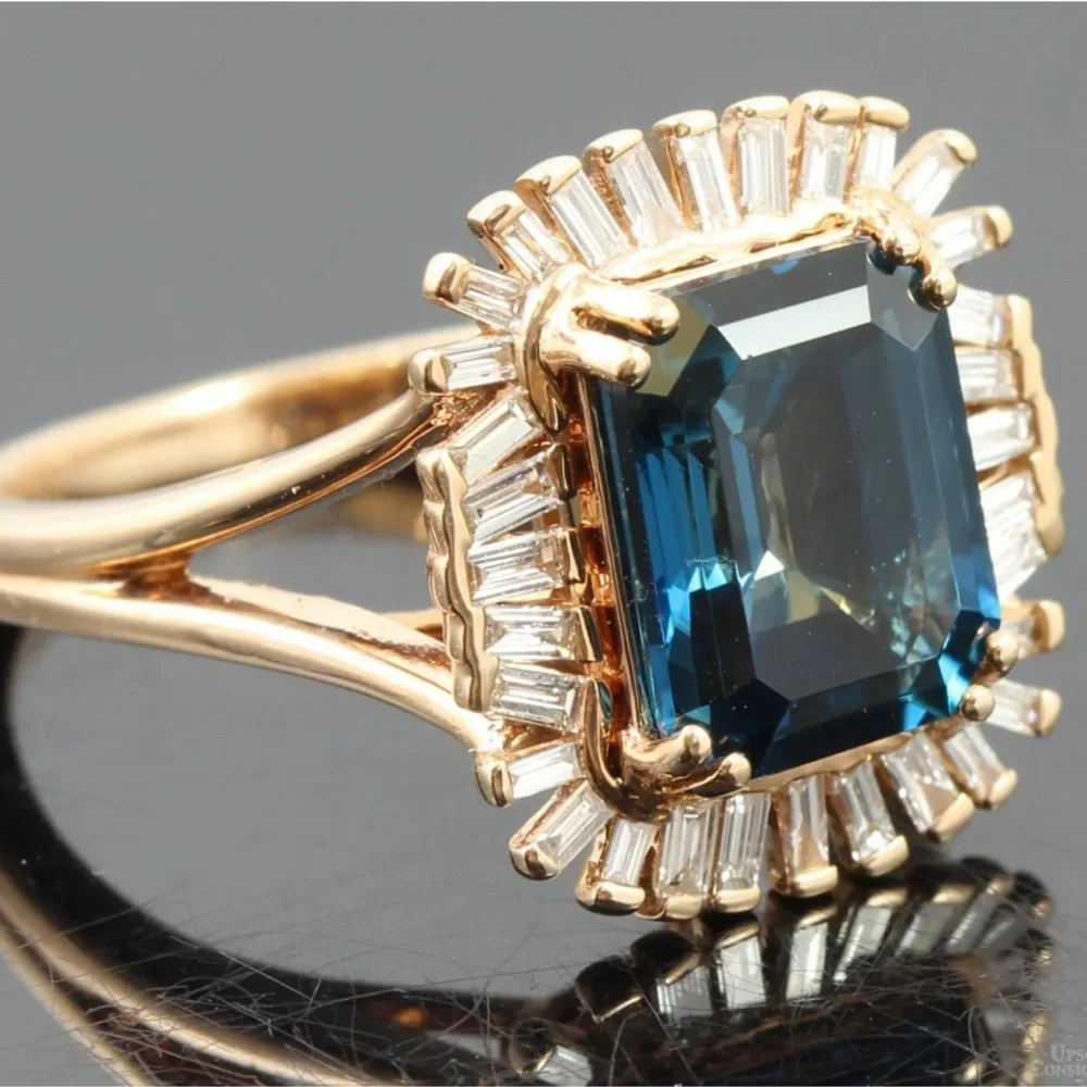 4 CT LEVIAN DEEP BLUE SEA TOPAZ RING - Picture 4 of 8